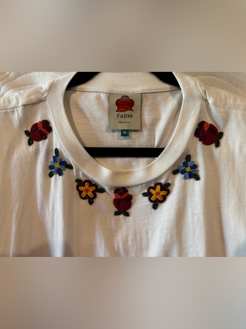 FARM Rio White Tank with Floral Embroidery - Picture 2 of 3
